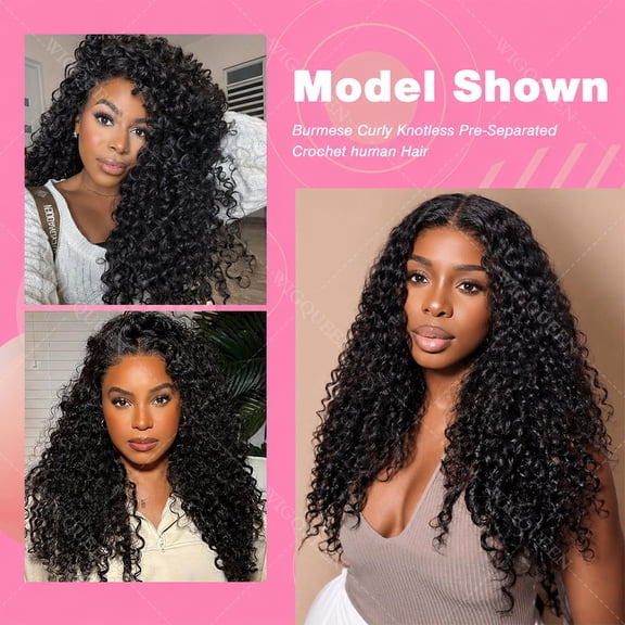 Typpkmm Lightweight Burmese Curly Hair Extensions, 15A Tb30 Deep Wave for Boho Braids, Pre Feather Crochet, 15A