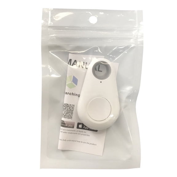 Typpkmm Mini Bluetooth Tracker, Anti-Lost Device for Keys, Pets, Kids and Bags, Compact Round Design, White-B