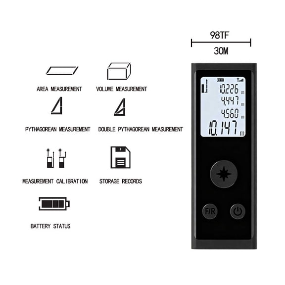 Typpkmm Mini Laser Distance Meter, High Precision Digital Measuring Tool, 30M and 60M Range for Home Improvement, 30M
