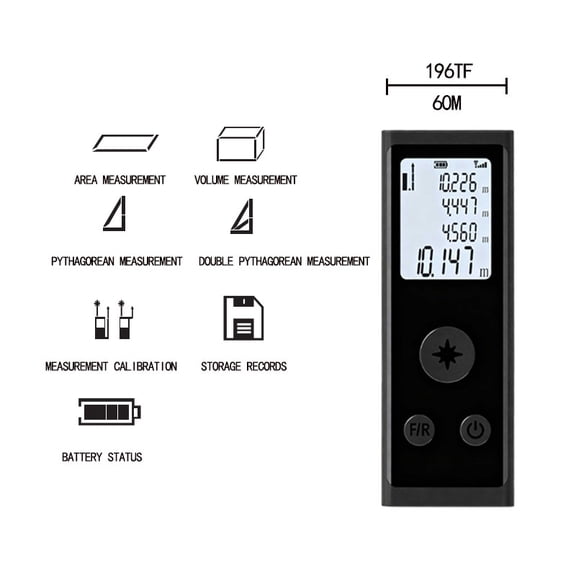 Typpkmm Mini Laser Distance Meter, High Precision Digital Measuring Tool, 30M and 60M Range for Home Improvement, 60M