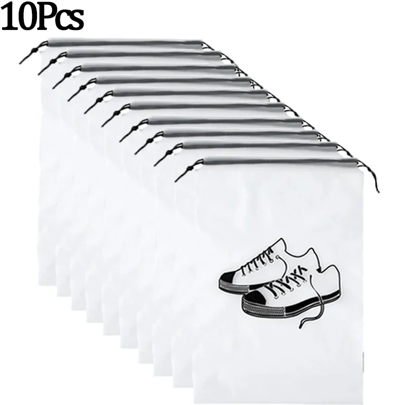 Typpkmm - Stackable 10/ Transparent Shoes with Storage Bag Portable Travel 1Pcs