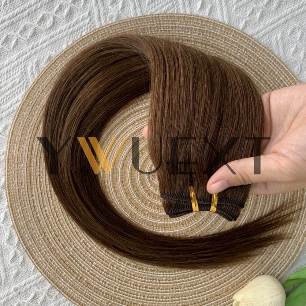 Typpkmm | Stackable Straight Human Hair Weaves Remy Human Hair Bundles Sew in Weft Extensions Straight Blonde 12" 50g