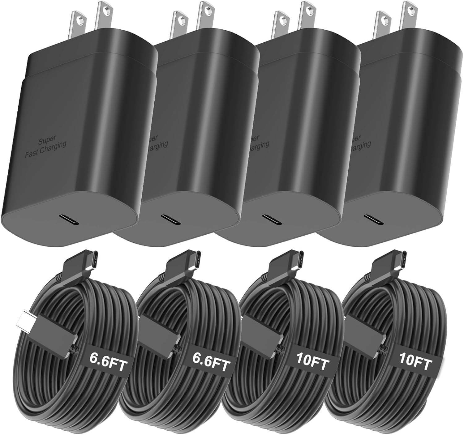 Typpkmm USB-C Super Fast Charging Wall Charger 6ft, Black