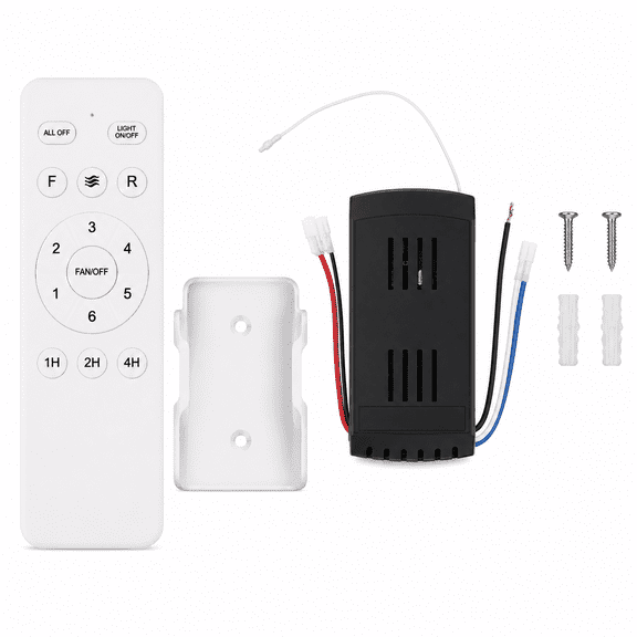 Typpkmm Universal Ceiling Fan Remote Control Kit, 6-Speed White Wall Mount, Strong Signal Replacement