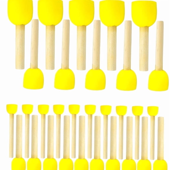 Typpkmm Versatile Round Sponge Brushes for Painting 4 Sizes 30Pcs