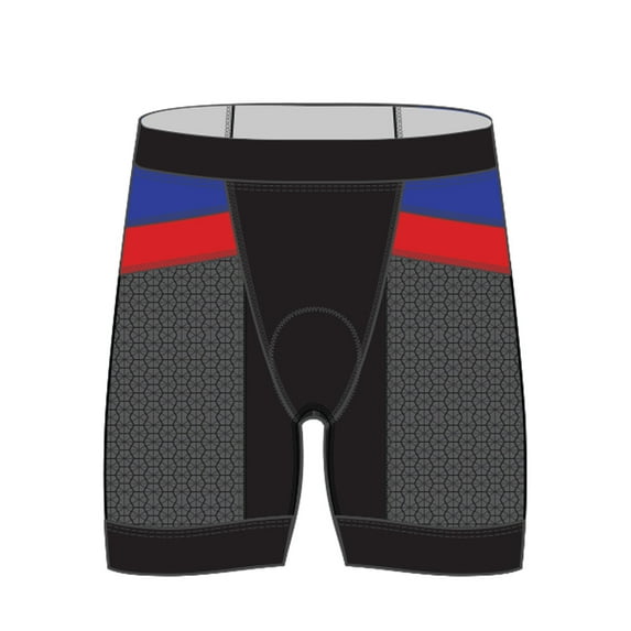 Tyr Competitor 7in Tri Short Male (Black/Blue/Red, X-Small)