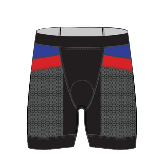 Tyr Competitor 7in Tri Short Male (Black/Blue/Red, X-Small)