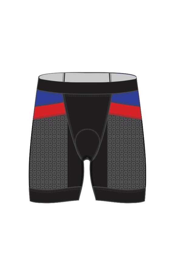 Competitor 7in Tri Short Male (Black/Blue/Red, X-Small)