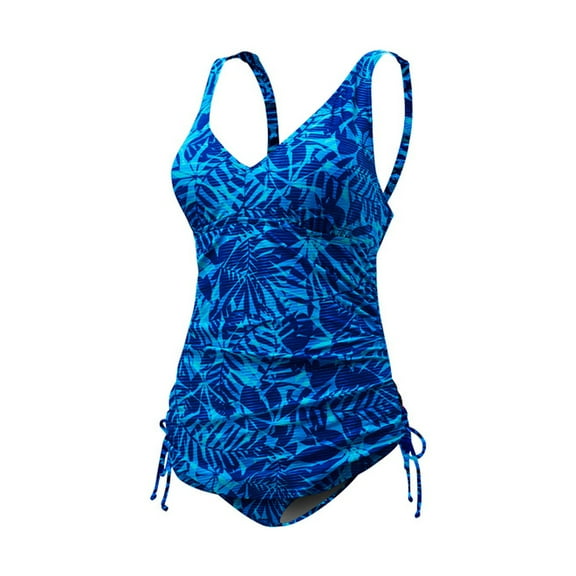 Tyr Fitness Swimsuit MONACO V-Neck Blue Size 8