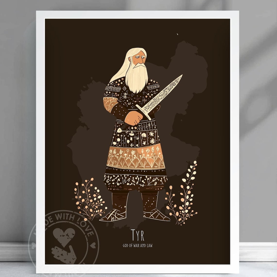 Tyr God Poster, Tyr Nordic God, Tyr Norse God, Norse Mythology, Ancient ...