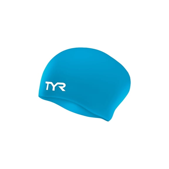 TYR Adult Long Hair Swim Cap - Wrinkle-Free Silicone Athletic Headwear