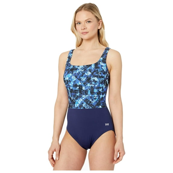 Tyr Makai Elite Scoop Neck Controlfit Swimsuit Blue Size 10