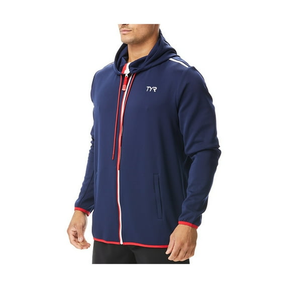 Tyr Men's Hoodie Team Full Zip Red/White/Blue Size Medium