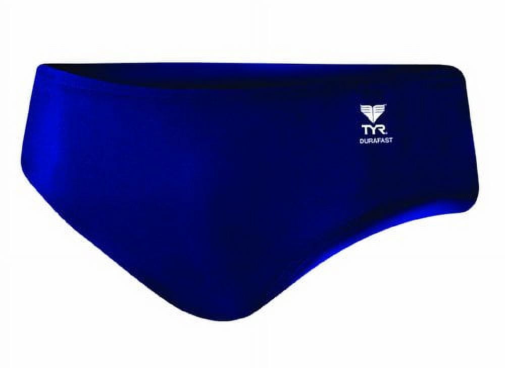 TYR Men's Durafast Elite Solid Racer Swim Suit (Navy, 36)