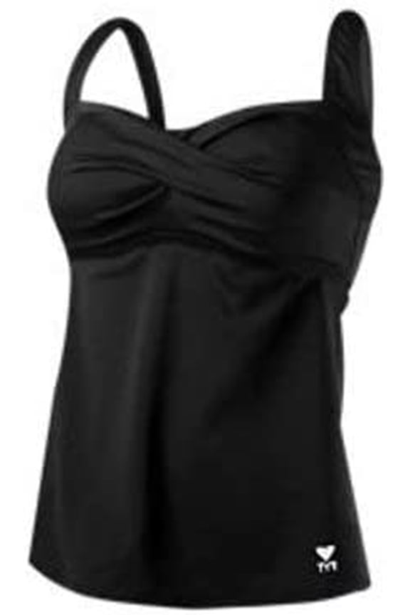 Solid Durafast Elite Plus Size Twisted Bra Tankini Top Female