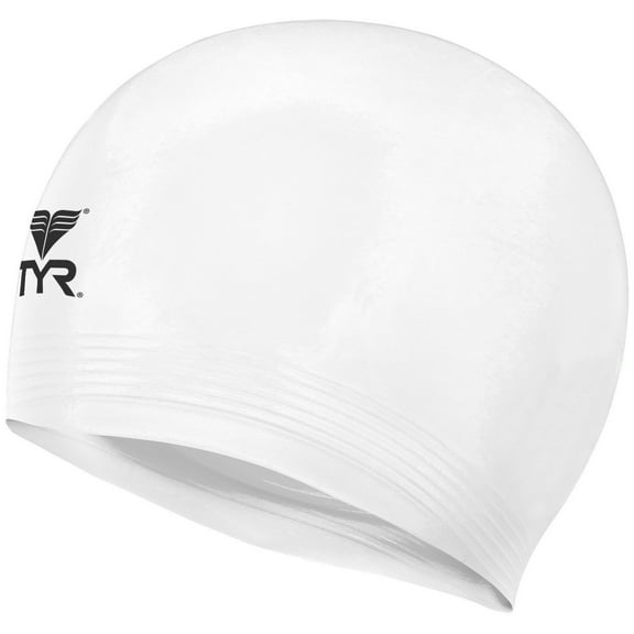 Tyr Solid Latex Jr Swim Cap - White (100) / Junior