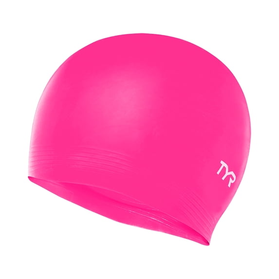 TYR Latex Adult Swim Cap - Training and Recreational Swimming Cap, Durable Latex Construction, Pink