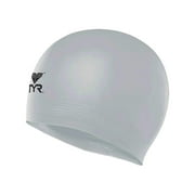 TYR Adult Fit Latex Swim Cap - Silver