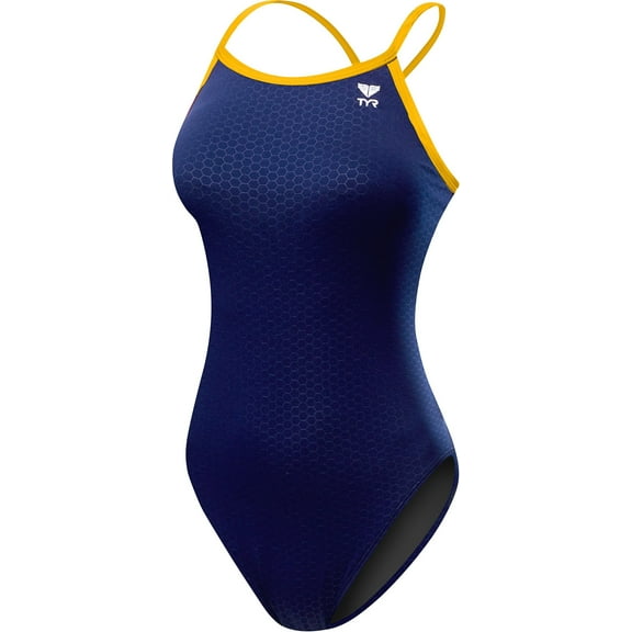 Tyr Swimsuit HEXA Diamondfit Navy/Gold Size 32