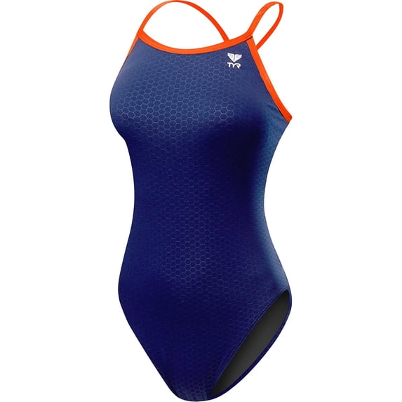 Tyr Swimsuit HEXA Diamondfit Navy/Orange Size 26