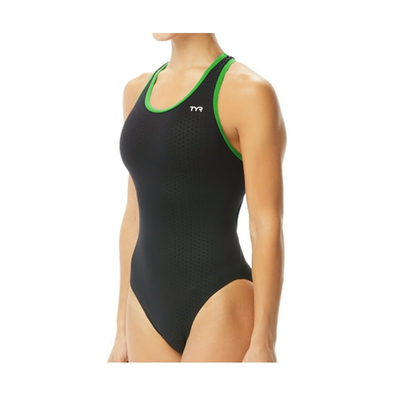 Tyr Swimsuit HEXA Elite Cutoutfit Black/Green Size 38