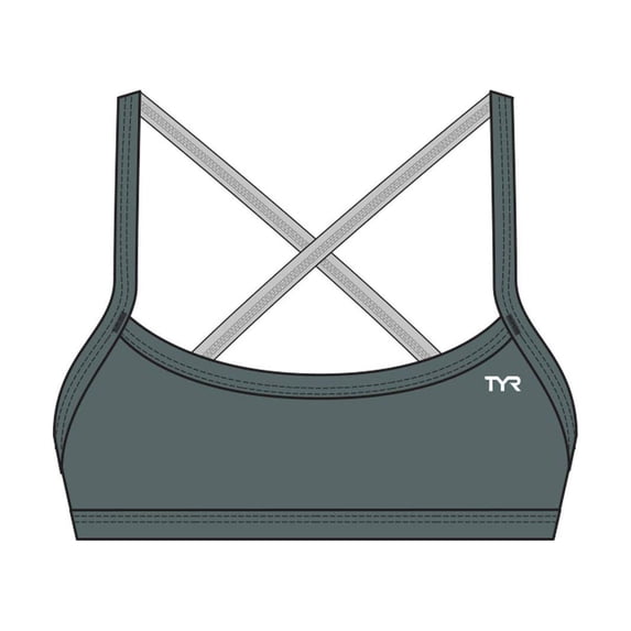 Tyr Two Piece Top SOLID Trinity Dark Grey Size X-Small