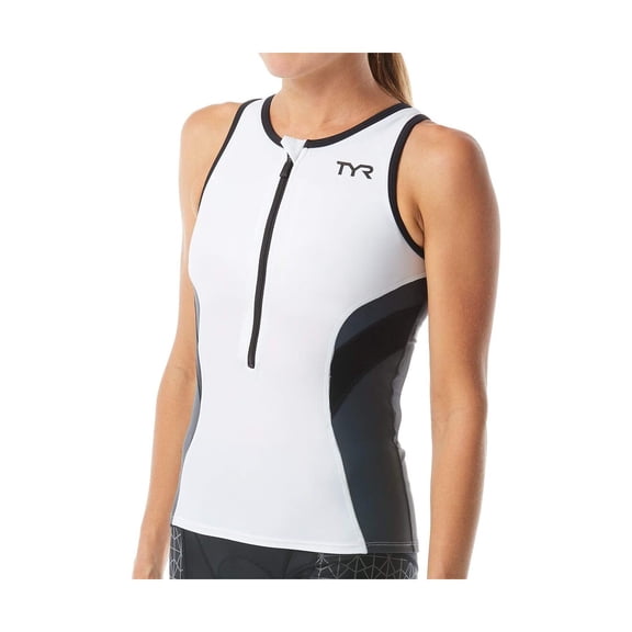 Tyr Women's Competitor Singlet (White/Grey, X-Small)