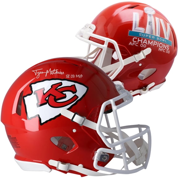 Tyrann Mathieu Kansas City Chiefs Super Bowl LIV Champions Autographed Riddell Super Bowl LIV Champions Speed Authentic Helmet with "SB LIV MVP" Inscription - Fanatics Authentic Certified