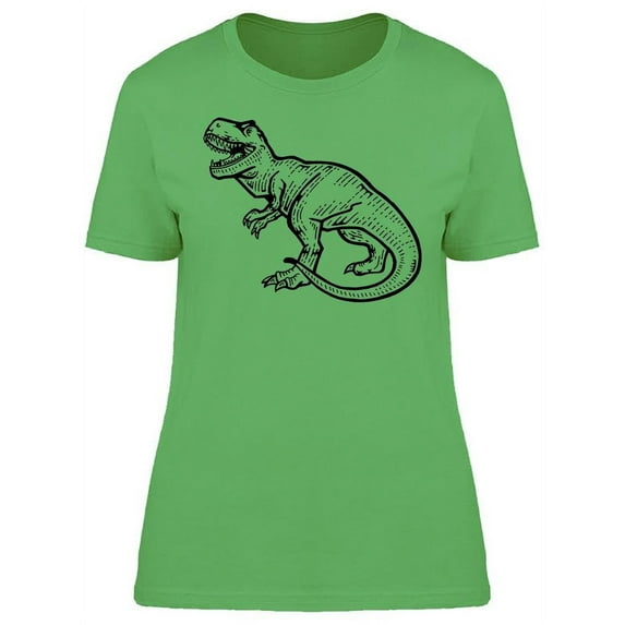 Tyrannosaur Dinosaur Engraving T-Shirt Women -Image by Shutterstock, Female Large