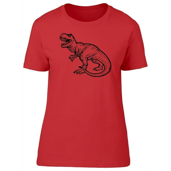 Tyrannosaur Dinosaur Engraving T-Shirt Women -Image by Shutterstock, Female Medium