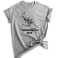thumbnail image 1 of Tyrannosaurus Deer Shirt, Unisex Women's Men's Shirt, Kangaroo Shirt, Roo Shirt, Heather Gray, Small, 1 of 6