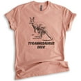 thumbnail image 1 of Tyrannosaurus Deer Shirt, Unisex Women's Men's Shirt, Kangaroo Shirt, Roo Shirt, Heather Sunset, Medium, 1 of 6
