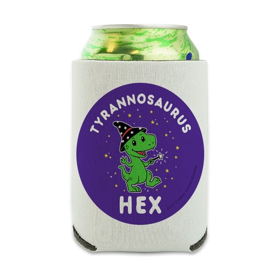Tyrannosaurus Hex T-Rex Wizard Witch Funny Humor Can Cooler - Drink Sleeve Hugger Collapsible Insulator - Beverage Insulated Holder