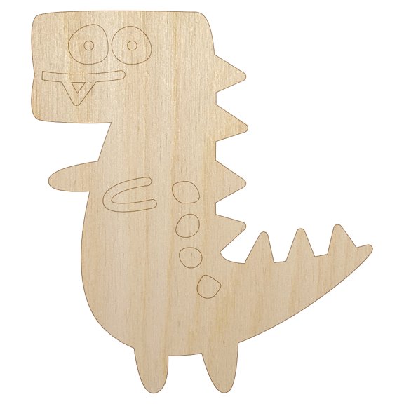 Tyrannosaurus Rex Dinosaur Doodle Wood Shape Unfinished Piece Cutout Craft DIY Projects - 4.70 Inch Size - 1/4 Inch Thick