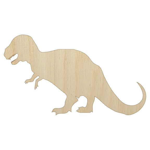 Tyrannosaurus Rex Dinosaur Solid Wood Shape Unfinished Piece Cutout Craft DIY Projects - 4.70 Inch Size - 1/8 Inch Thick