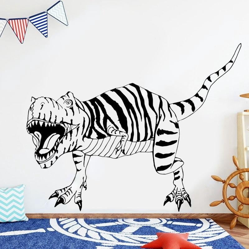Tyrannosaurus Rex Dinosaur Vinyl Wall Decals Home Decoration Kids Boys Room Playroom Nursery Wall Sticekrs Removable Murals 73x57cm