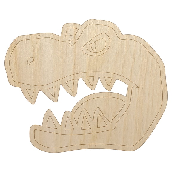 Tyrannosaurus Rex Head Wood Shape Unfinished Piece Cutout Craft DIY Projects - 4.70 Inch Size - 1/8 Inch Thick
