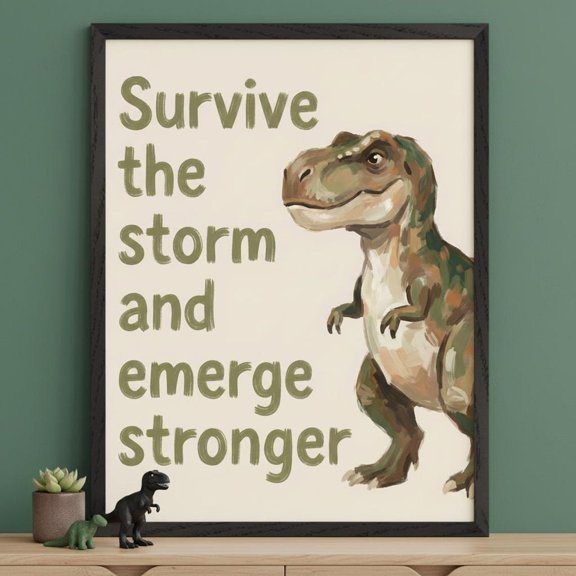 Tyrannosaurus Rex Inspirational Quote Nursery Print