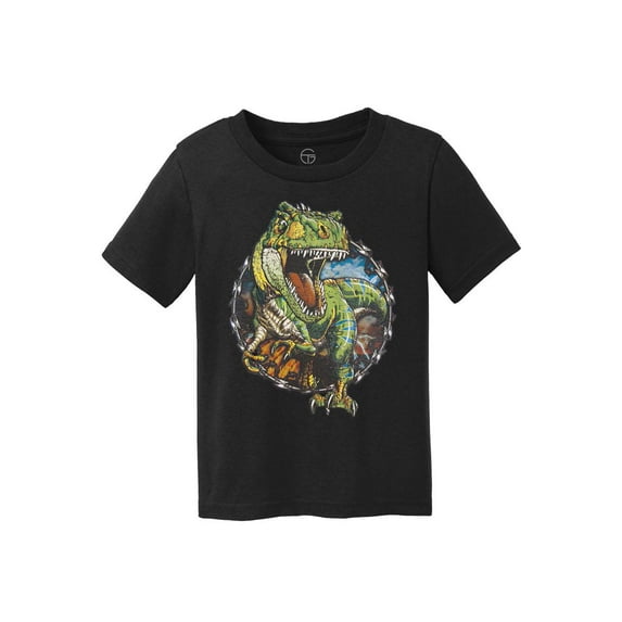 Tyrannosaurus Rex Kids Cotton T-Shirt - Jet Black - Medium