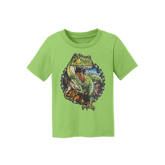 Tyrannosaurus Rex Kids Cotton T-Shirt - Lime Green - X-Large