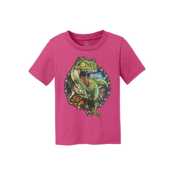 Tyrannosaurus Rex Kids Cotton T-Shirt - Sangria - Large