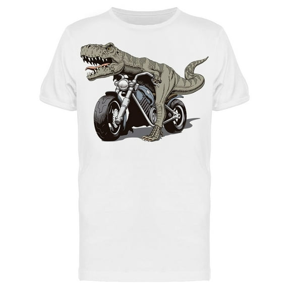 Tyrannosaurus Rex Motorcycle T-Shirt Men -Image by Shutterstock, Male 3X-Large