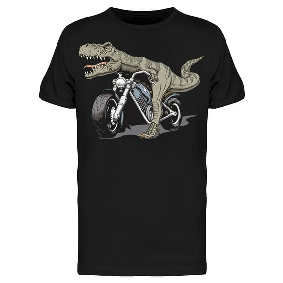 Tyrannosaurus Rex Motorcycle T-Shirt Men -Image by Shutterstock, Male x-Large