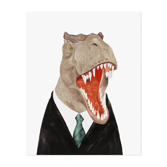 Tyrannosaurus Rex - Painting Humor Surrealism Whimsical Pop Art Modern Art Animal Illustration Unframed Wall Art Print 30 x 40 inches