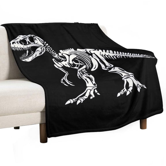 Tyrannosaurus Rex Skeleton Super Soft Blanket Christmas Throw Blanket Flannel Microfiber Blankets for Couch Bed Sofa Fluffy and Warm 30"x40"