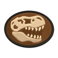 thumbnail image 1 of Tyrannosaurus Rex Skull Fossil Applique Multi-Color Embroidered Iron-On Patch - 3.5 Inch Large, 1 of 5