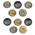 thumbnail image 1 of Tyrannosaurus Rex Skull Fossil Set of 10 Metal 0.6" (15mm) Sewing Shank Round Buttons - Gold Color, 1 of 5