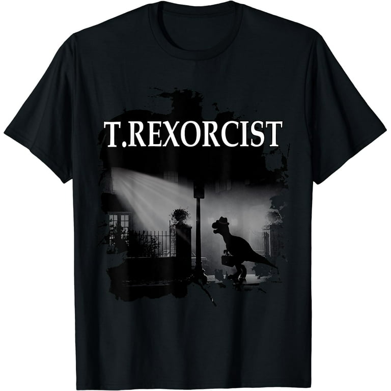 Tyrannosaurus Rex Tee Shirt - T.Rexorcist Dinosaur Parody Tyrannosaurus Rex Tee Shirt - T.Rexorcist Dinosaur Parody