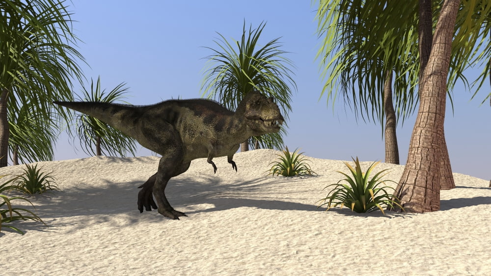 Tyrannosaurus Rex hunting for its next meal Canvas Art - Kostyantyn IvanyshenStocktrek Images (19 x 11)