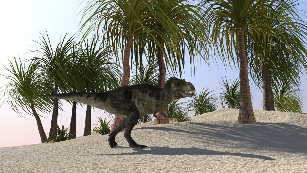 Tyrannosaurus Rex hunting for its next meal Canvas Art - Kostyantyn IvanyshenStocktrek Images (19 x 11)